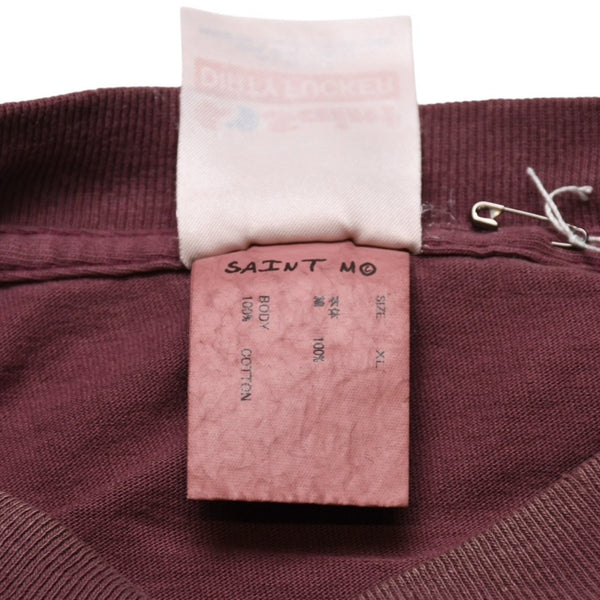 New and unused SAINT Mxxxxxx Saint Michael SS T-SHIRT SAINT MXX BUR Short sleeve T-shirt T-shirt Burgundy Aged processing Used 4a001975