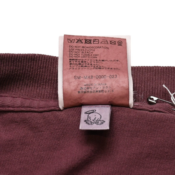 New and unused SAINT Mxxxxxx Saint Michael SS T-SHIRT SAINT MXX BUR Short sleeve T-shirt T-shirt Burgundy Aged processing Used 4a001975