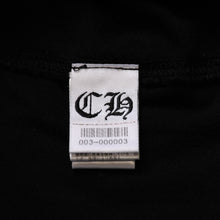 画像をギャラリービューアに読み込む, CHROME HEARTS クロムハーツ ポケット付きTシャツ クロスレザーパッチ シルバー金具 ブラック CHプラス スクロールラベル 美品 中古 4a001885