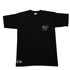 New and unused CHROME HEARTS Pocket Short Sleeve T-shirt Circle Logo CH Plus Black Silver Blue Used 4a001882