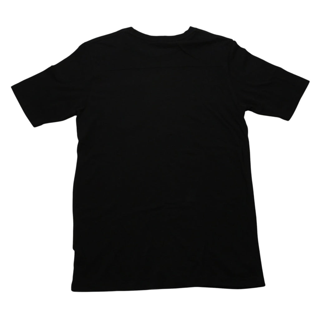 CHROME HEARTS クロムハーツ ポケット付きTシャツ クロスレザーパッチ シルバー金具 ブラック CHプラス スクロールラベル 美品 中古 4a001885