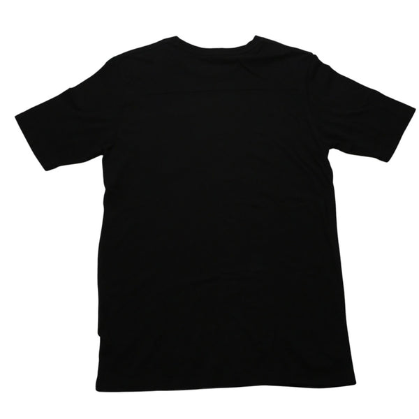 CHROME HEARTS クロムハーツ ポケット付きTシャツ クロスレザーパッチ シルバー金具 ブラック CHプラス スクロールラベル 美品 中古 4a001885