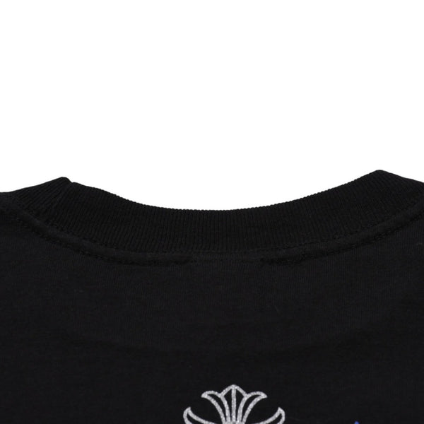 New and unused CHROME HEARTS Pocket Short Sleeve T-shirt Circle Logo CH Plus Black Silver Blue Used 4a001882