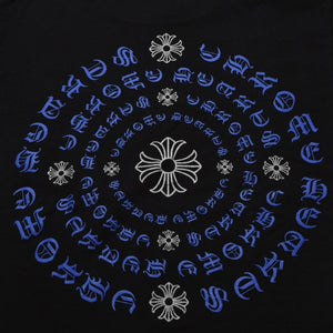 New and unused CHROME HEARTS Pocket Short Sleeve T-shirt Circle Logo CH Plus Black Silver Blue Used 4a001882