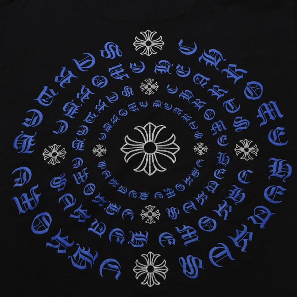 New and unused CHROME HEARTS Pocket Short Sleeve T-shirt Circle Logo CH Plus Black Silver Blue Used 4a001882