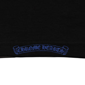 New and unused CHROME HEARTS Pocket Short Sleeve T-shirt Circle Logo CH Plus Black Silver Blue Used 4a001882