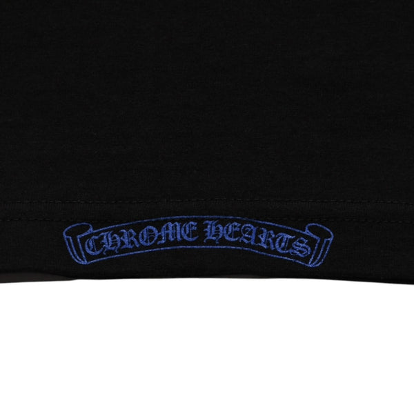 New and unused CHROME HEARTS Pocket Short Sleeve T-shirt Circle Logo CH Plus Black Silver Blue Used 4a001882