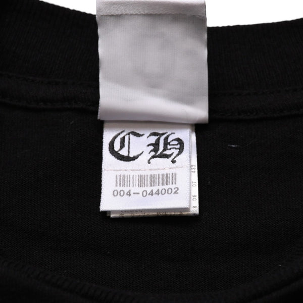 New and unused CHROME HEARTS Pocket Short Sleeve T-shirt Circle Logo CH Plus Black Silver Blue Used 4a001882
