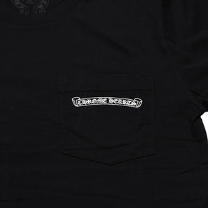 新品未使用 CHROME HEARTS クロムハーツ スクロールロゴTシャツ ブラック 黒 ポケットTシャツ 半袖Tシャツ 中古 4a001880
