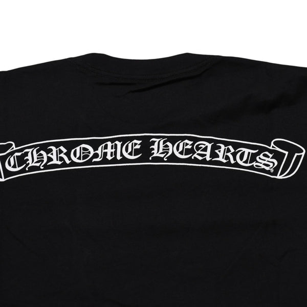 新品未使用 CHROME HEARTS クロムハーツ スクロールロゴTシャツ ブラック 黒 ポケットTシャツ 半袖Tシャツ 中古 4a001880