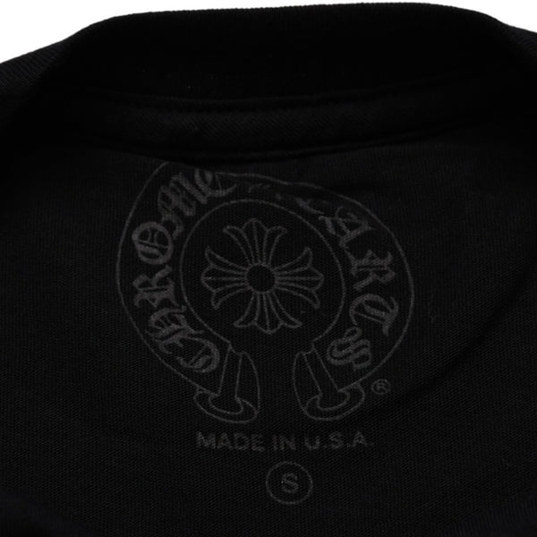 新品未使用 CHROME HEARTS クロムハーツ スクロールロゴTシャツ ブラック 黒 ポケットTシャツ 半袖Tシャツ 中古 4a001880