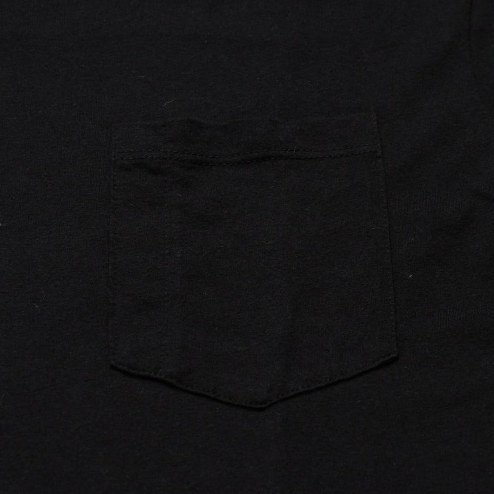 CHROME HEARTS クロムハーツ ポケット付きTシャツ クロスレザーパッチ シルバー金具 ブラック CHプラス スクロールラベル 美品 中古 4a001885