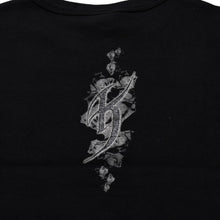 画像をギャラリービューアに読み込む, 極美品 CHROME HEARTS クロムハーツ 氷室京介コラボレーションロゴTシャツ スクロールロゴ Hロゴ クロップ丈 ブラック 黒 中古 4a001881