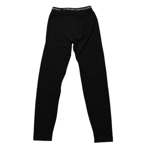 Very Good Condition CHROME HEARTS Multi Logo All Over Pattern Leggings Horseshoe Cross CH Tagger Floral Black Underwear S Size Used 4a001883