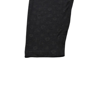Very Good Condition CHROME HEARTS Multi Logo All Over Pattern Leggings Horseshoe Cross CH Tagger Floral Black Underwear S Size Used 4a001883