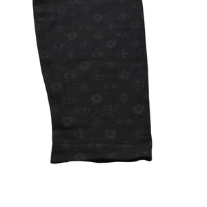 Very Good Condition CHROME HEARTS Multi Logo All Over Pattern Leggings Horseshoe Cross CH Tagger Floral Black Underwear S Size Used 4a001883