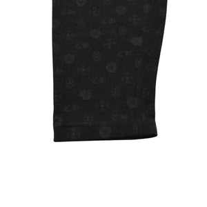Very Good Condition CHROME HEARTS Multi Logo All Over Pattern Leggings Horseshoe Cross CH Tagger Floral Black Underwear S Size Used 4a001883