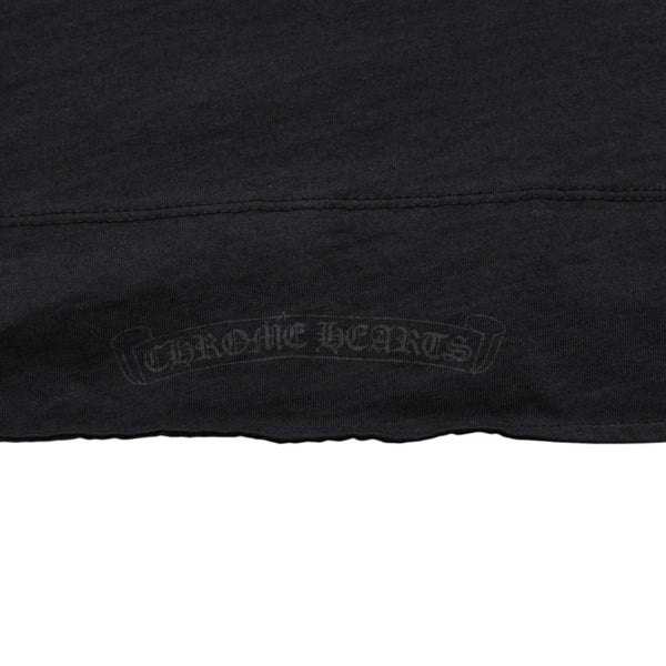 極美品 CHROME HEARTS クロムハーツ ポロシャツ 半袖シャツ シルバー金具 Sサイズ ブラック 黒 中古 4a001887