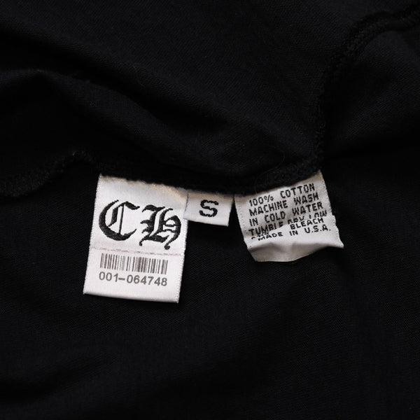 極美品 CHROME HEARTS クロムハーツ ポロシャツ 半袖シャツ シルバー金具 Sサイズ ブラック 黒 中古 4a001887