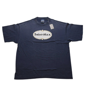新品未使用 SAINT Mxxxxxx セントマイケル SS T-SHIRT SAINT MXX NVY 半袖Tシャツ Tシャツ ネイビー エイジング加工 中古 4a001974