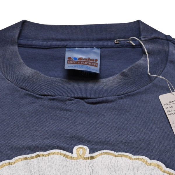 新品未使用 SAINT Mxxxxxx セントマイケル SS T-SHIRT SAINT MXX NVY 半袖Tシャツ Tシャツ ネイビー エイジング加工 中古 4a001974