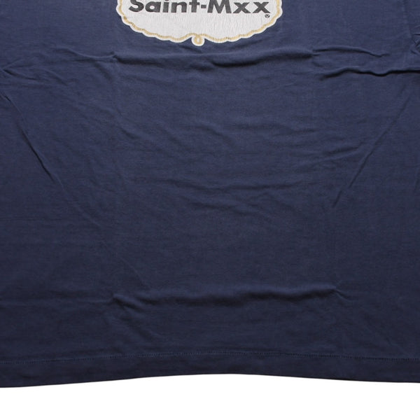 新品未使用 SAINT Mxxxxxx セントマイケル SS T-SHIRT SAINT MXX NVY 半袖Tシャツ Tシャツ ネイビー エイジング加工 中古 4a001974