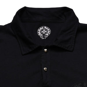 極美品 CHROME HEARTS クロムハーツ ポロシャツ 半袖シャツ シルバー金具 Sサイズ ブラック 黒 中古 4a001887