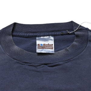 新品未使用 SAINT Mxxxxxx セントマイケル SS T-SHIRT SAINT MXX NVY 半袖Tシャツ Tシャツ ネイビー エイジング加工 中古 4a001974
