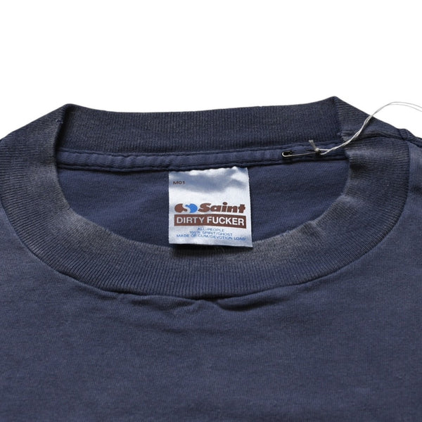 新品未使用 SAINT Mxxxxxx セントマイケル SS T-SHIRT SAINT MXX NVY 半袖Tシャツ Tシャツ ネイビー エイジング加工 中古 4a001974