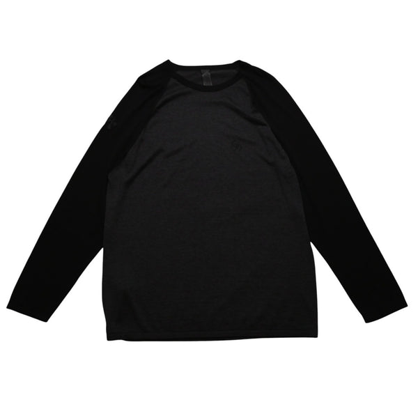 New and unused Chrome Hearts Y NOT 3 Cross Patch CH Logo Embroidery Raglan L/S T-Shirt Long Sleeve Shirt Long T Raglan Black Gray Bicolor Cross Patch Used 4a001888