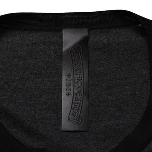 New and unused Chrome Hearts Y NOT 3 Cross Patch CH Logo Embroidery Raglan L/S T-Shirt Long Sleeve Shirt Long T Raglan Black Gray Bicolor Cross Patch Used 4a001888