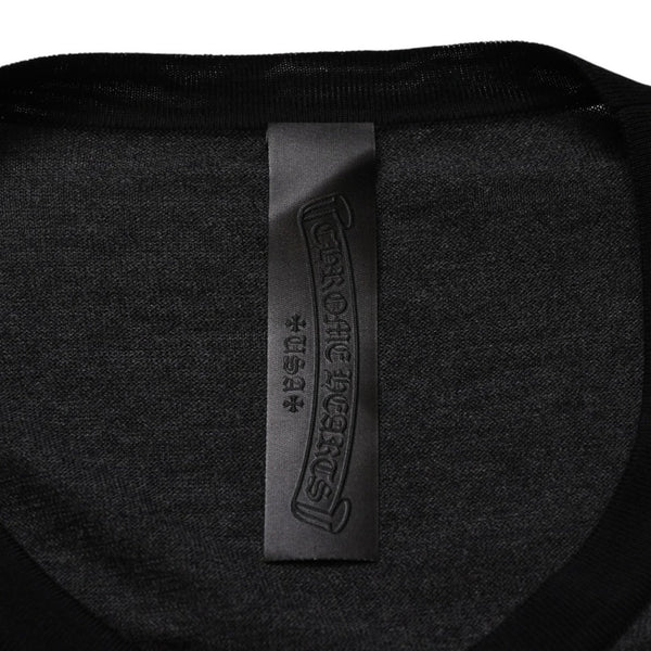 New and unused Chrome Hearts Y NOT 3 Cross Patch CH Logo Embroidery Raglan L/S T-Shirt Long Sleeve Shirt Long T Raglan Black Gray Bicolor Cross Patch Used 4a001888