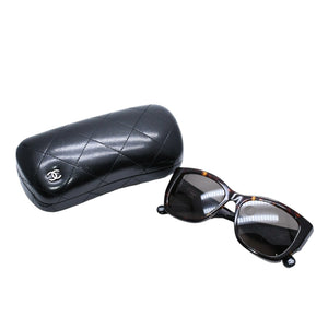 極美品 CHANEL シャネル Sunglasses サングラス Eyewear アイウェア 5429-A 55◻︎17 140 ブラック ブラウン 中古 4a001940