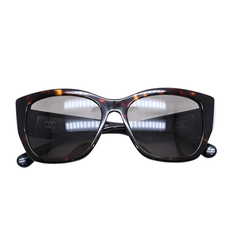 極美品 CHANEL シャネル Sunglasses サングラス Eyewear アイウェア 5429-A 55◻︎17 140 ブラック ブラウン 中古 4a001940