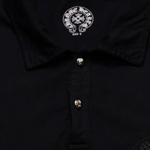 画像をギャラリービューアに読み込む, 極美品 CHROME HEARTS クロムハーツ ポロシャツ 半袖シャツ シルバー金具 Sサイズ ブラック 黒 中古 4a001887