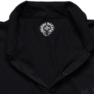 極美品 CHROME HEARTS クロムハーツ ポロシャツ 半袖シャツ シルバー金具 Sサイズ ブラック 黒 中古 4a001887