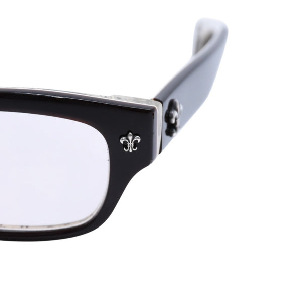 極美品 CHROME HEARTS クロムハーツ DRILLED スクエアサングラス CWCカラー CHプラス BSフレア シルバー925 SV925 度入り6.0 クロス総柄 ブラック 中古 4a001889