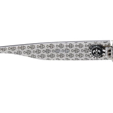 画像をギャラリービューアに読み込む, 極美品 CHROME HEARTS クロムハーツ DRILLED スクエアサングラス CWCカラー CHプラス BSフレア シルバー925 SV925 度入り6.0 クロス総柄 ブラック 中古 4a001889