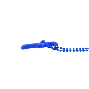 Very Good Condition CHROME HEARTS Rubber Small CH Cross Silicone Necklace CH Cross Blue Ball Chain Charm Metal Used 4a001910