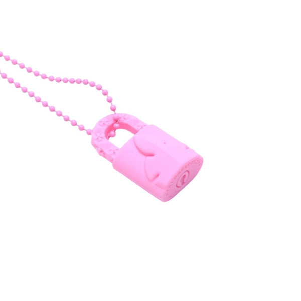 極美品 CHROME HEARTS クロムハーツ PADLOCK FLERKNEE SILICONE RUBBER NECKLACE シリコン ラバー ネックレス ピンク パドロック フレアニー アクセサリー ボールチェーン 中古 4a001908