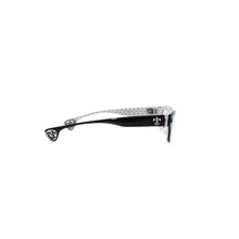 画像をギャラリービューアに読み込む, 極美品 CHROME HEARTS クロムハーツ DRILLED スクエアサングラス CWCカラー CHプラス BSフレア シルバー925 SV925 度入り6.0 クロス総柄 ブラック 中古 4a001889