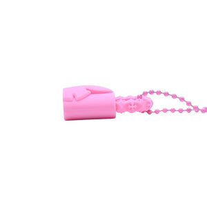 極美品 CHROME HEARTS クロムハーツ PADLOCK FLERKNEE SILICONE RUBBER NECKLACE シリコン ラバー ネックレス ピンク パドロック フレアニー アクセサリー ボールチェーン 中古 4a001908