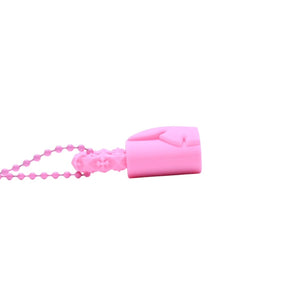 極美品 CHROME HEARTS クロムハーツ PADLOCK FLERKNEE SILICONE RUBBER NECKLACE シリコン ラバー ネックレス ピンク パドロック フレアニー アクセサリー ボールチェーン 中古 4a001908