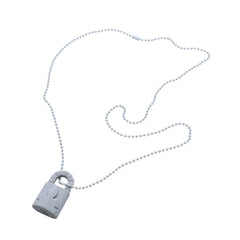 極美品 CHROME HEARTS クロムハーツ PADLOCK FLERKNEE SILICONE RUBBER NECKLACE シリコン ラバー ネックレス グレー パドロック フレアニー アクセサリー ボールチェーン 中古 4a001909