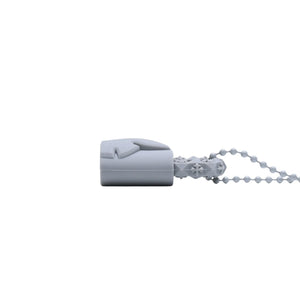 極美品 CHROME HEARTS クロムハーツ PADLOCK FLERKNEE SILICONE RUBBER NECKLACE シリコン ラバー ネックレス グレー パドロック フレアニー アクセサリー ボールチェーン 中古 4a001909