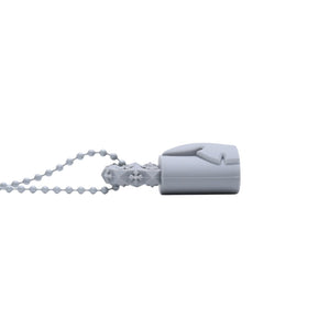 極美品 CHROME HEARTS クロムハーツ PADLOCK FLERKNEE SILICONE RUBBER NECKLACE シリコン ラバー ネックレス グレー パドロック フレアニー アクセサリー ボールチェーン 中古 4a001909