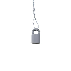極美品 CHROME HEARTS クロムハーツ PADLOCK FLERKNEE SILICONE RUBBER NECKLACE シリコン ラバー ネックレス グレー パドロック フレアニー アクセサリー ボールチェーン 中古 4a001909