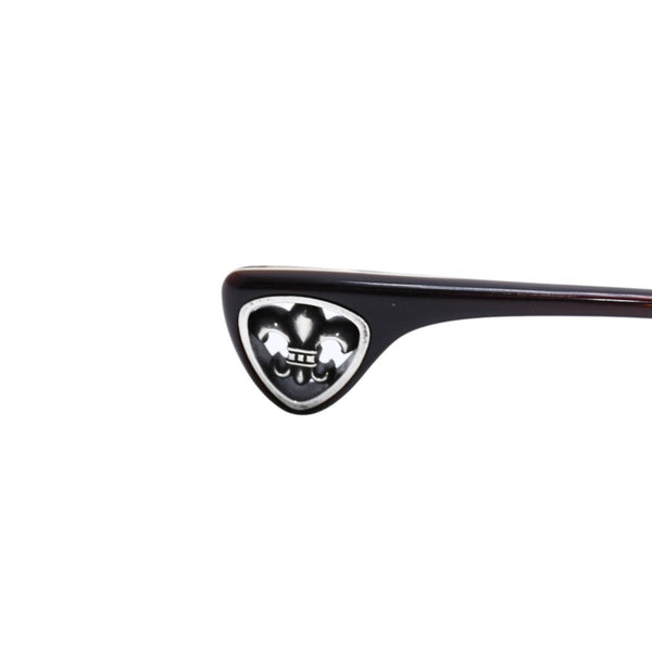 極美品 CHROME HEARTS クロムハーツ DRILLED スクエアサングラス CWCカラー CHプラス BSフレア シルバー925 SV925 度入り6.0 クロス総柄 ブラック 中古 4a001889