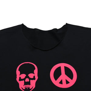 Very good condition Lucian Pellat-Finet Lucian Pellat-Finet Black Pink T-shirt Skull Leaf Print T-shirt Used 4a002146