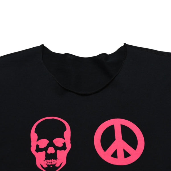 Very good condition Lucian Pellat-Finet Lucian Pellat-Finet Black Pink T-shirt Skull Leaf Print T-shirt Used 4a002146